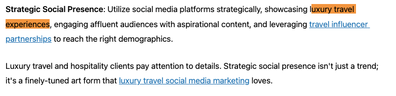 Strategic Social Presence: Utilize social media platforms strategically, showcasing luxury travel experiences